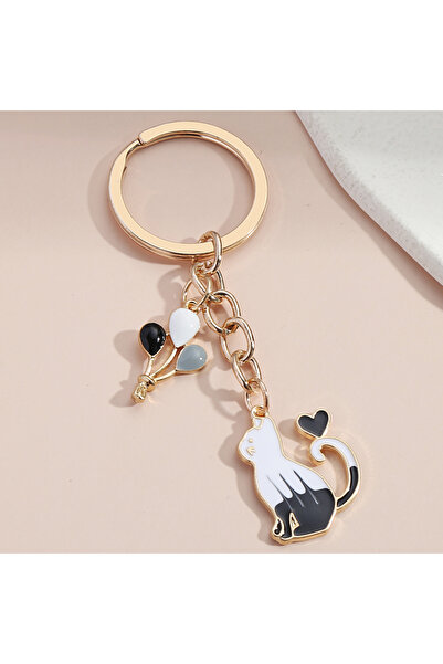 Choice E3937 Cute Keychain Cat Heart Balloon Key Ring Enamel Key Chains Frien...