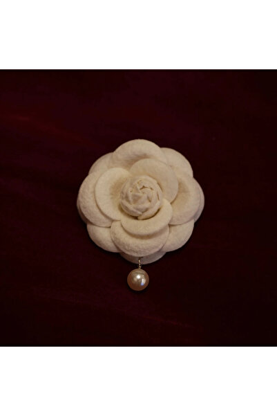 Choice دبوس دبوس كلاسيكي متعدد الاستخدامات من قماش التويد على شكل كاميليا فرن...