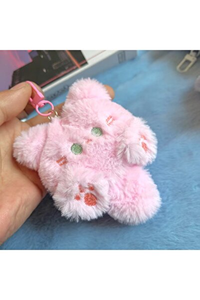 Choice pink Cute Plush Cat Pendant Girl Backpack Pendant Couple Bag Keychain ...