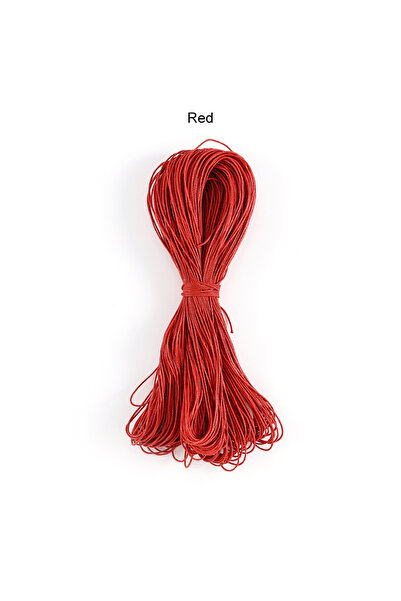 Choice حبل خرز من القطن المشمع باللون الأحمر، 65 مترًا/مجموعة، بطول 1 مم، لصن...