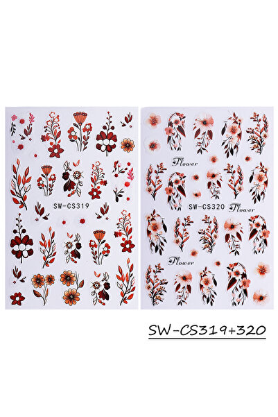 Choice ملصقات أظافر SW-CS319 320، قطعتان، بتصميم أوراق القيقب الخريفية، تصميم بتلات أوراق الشجر المتساقطة ثلاثية الأبعاد، ذاتية اللصق N