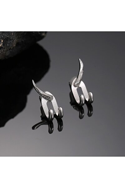 Choice 1 Silver Color Curved Hook Earrings for Women Men Punk Hip-hop Rock Si...
