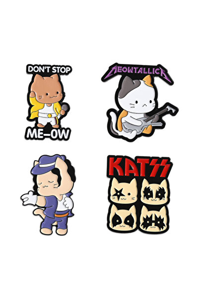 Choice مجموعة دبابيس مطلية بالمينا عليها عبارة Don´t Stop Meow KATSS Rock Ban...