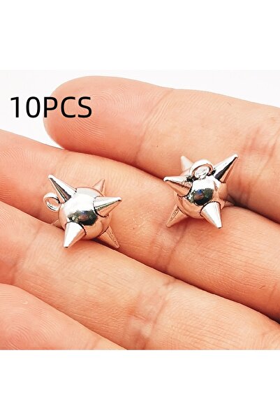 Choice 10 قطع فضية اللون من قلادة الكرة الشائكة ثلاثية الأبعاد على شكل قوطي، ...