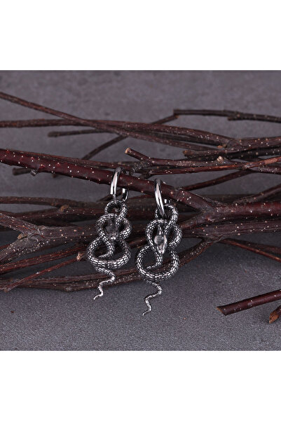 Choice زوج واحد من الأقراط من الفولاذ المقاوم للصدأ على شكل ذيل ثعبان ملتوي ل...