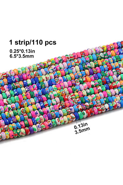 Choice About 110pcs 110pcs Flat Round Polymer Clay Beads Multicolor Floral Pr...