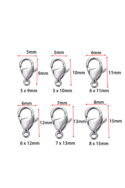 Choice 7x13mm Steel 20Pcs 10/20Pcs Stainless Steel Lobster Clasps Gold Color ...