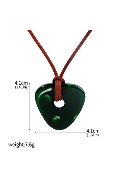 Miniso N00886 قلادة فيلم قلادة حجر الرؤية الأخضر سلسلة حبل سوداء مفتاح هيكل ع...