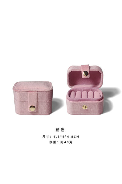 Choice Pink Mini Flip-top Ring Box Portable Stud Earrings Jewelry Box Snap Ov...