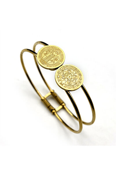 Choice سوار ميدالية القديس بنديكت CSPB من GD للنساء والرجال من الفولاذ المقاو...