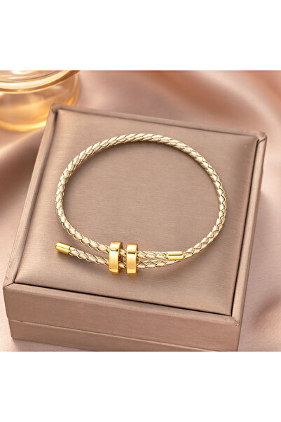 Choice أساور ذهبية قابلة للتعديل بحبل سلكي ملون قطعة واحدة للبنات والنساء وال...