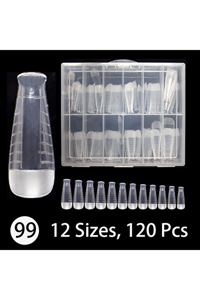 Choice صندوق 120 قطعة - 99، أطراف أظافر صناعية فرنسية، أشكال تمديد بلاستيكية،...