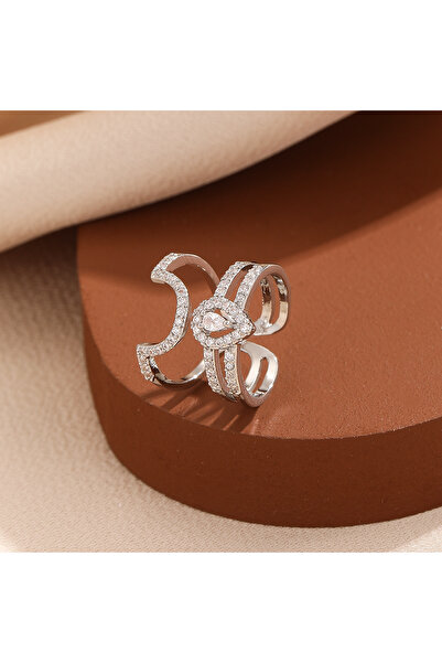 Choice TR-05320-02 أظافر مفتوحة عالية الجودة من الزركون الأكثر مبيعًا قابلة للارتداء للنساء بتصميم مميز