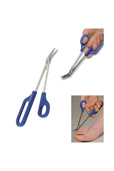 Choice مقص أظافر أزرق بمقبض طويل بتصميم مريح من الفولاذ المقاوم للصدأ ومقص أظ...