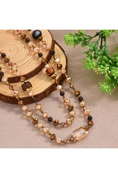 Choice قلادة طويلة من اللؤلؤ الكريستالي العصري متعدد الألوان بطول 70 سم، قطعة...