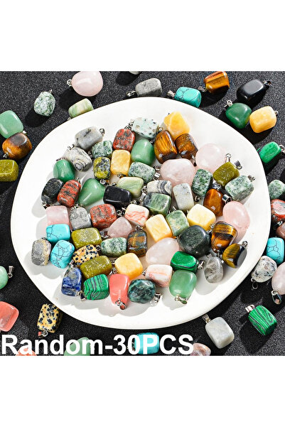 Choice عشوائيًا - 30 قطعة 50/30/10 قطع من قلادات حجر الشاكرا الطبيعية غير الم...