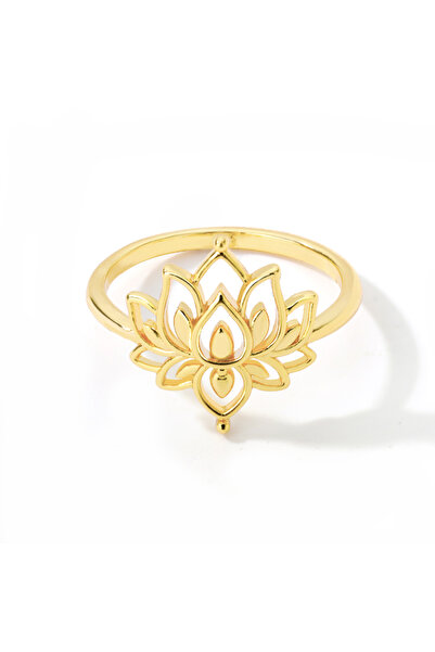 Choice 8 خواتم ذهبية على شكل زهرة اللوتس للنساء، خاتم إصبع من الفولاذ المقاوم...