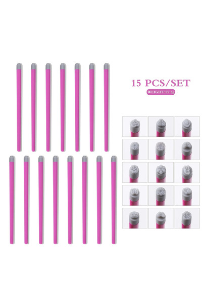 Choice 15PCS 4/6/10/12pcs Nail Art Stamp Pen Set,Flower Butterfly Pattern Nail Transfer Print Tool, Non-Alc