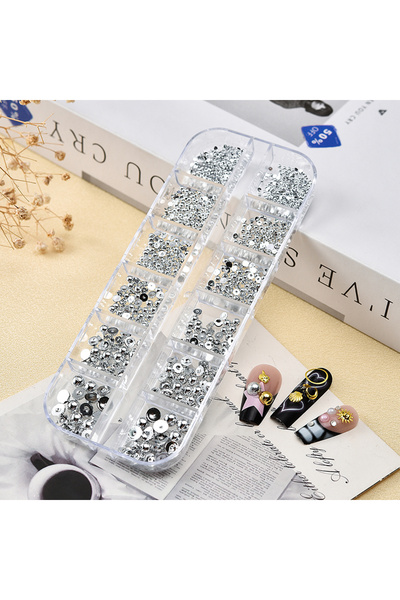 Choice DZ-104 12 شبكة مسطحة من حبات اللؤلؤ الذهبية والفضية مع كرة كافيار مستد...