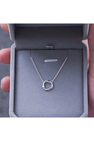 Choice سلسلة موبيوس ملتوية من الفضة بطول 40 سم، سلسلة عظمة الترقوة بتصميم بسي...