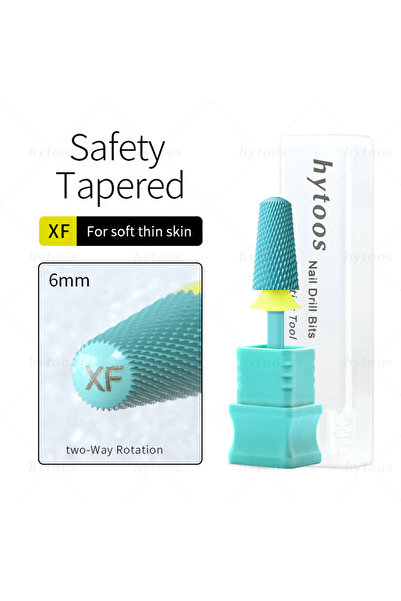 choice2 XF(GREEN) HYTOOS رؤوس مثقاب أظافر من الكربيد الآمنة ذات طلاء أخضر مقب...
