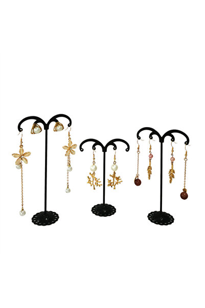 Choice حامل أقراط معدني صغير أسود 02 حامل تخزين أقراط مكون من ثلاث قطع حامل م...