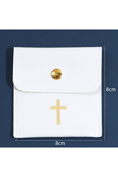 Choice 1pc 1/10Pcs Rosary Pouch with Gold Cross Imprint Design Beautiful Leat...