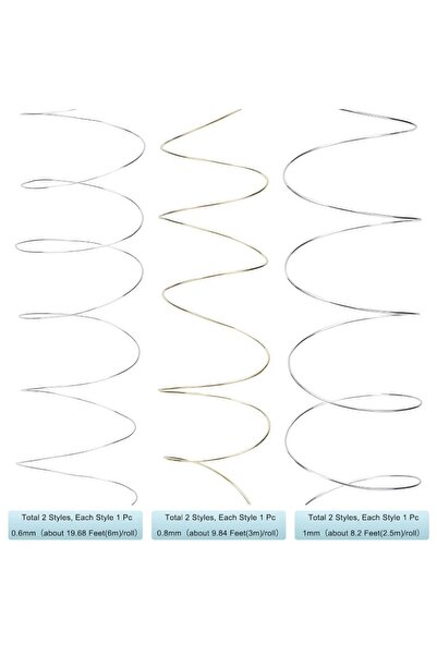 Choice 6 لفات 6 لفات أسلاك مجوهرات بقياس 18 و20 و22 لصنع المجوهرات سلك حرفي من النحاس المقاوم للتشوه