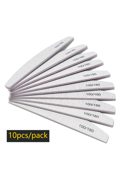 Choice 10 قطع من مبرد أظافر HMG بحبيبات 100/180 ومبرد أظافر نصف قمري وورق صنف...