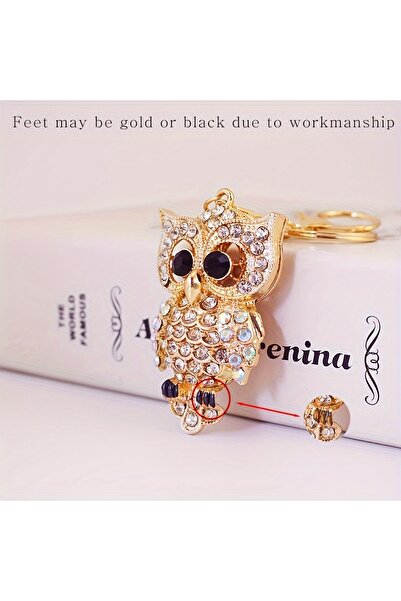 Choice WHITE Glitter Owl Keychain for Car Keys,Wallet, Crystal Rhinestones Ke...