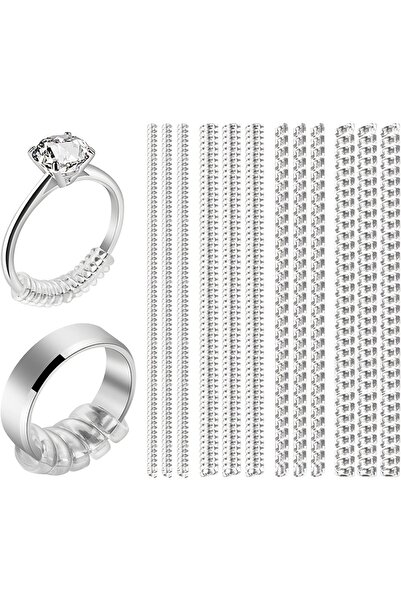 Choice 12 قطعة 12 قطعة عبوة من 4 مقاسات لضبط الحلقات حبل زنبركي شفاف