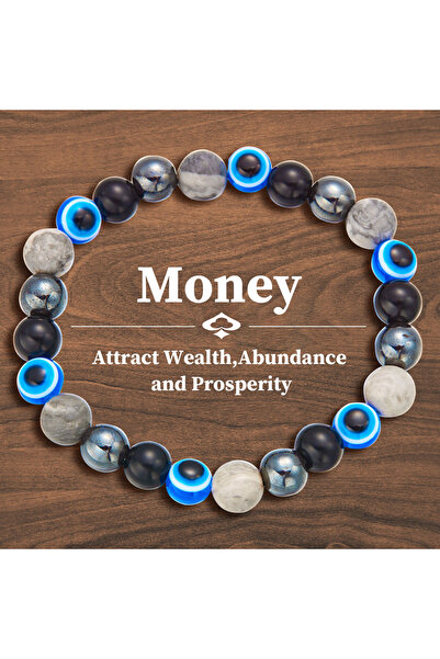 Choice BR24Y0407-7 أساور رمزية من الأحجار الطبيعية للنساء والرجال، تأمل الشاكرا السبعة، حماية طاقة الحظ السعيد