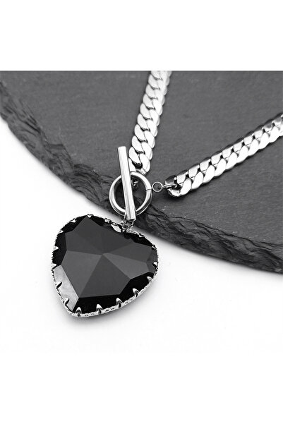 Choice hei 40cm SR Goth Punk Red Heart Necklace Choker for Women Stainless St...