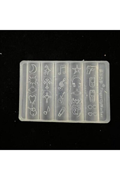 Choice قالب أظافر سيليكون شفاف ثلاثي الأبعاد A1 - نمط موسيقى ريترو/بانك، ذيل ...