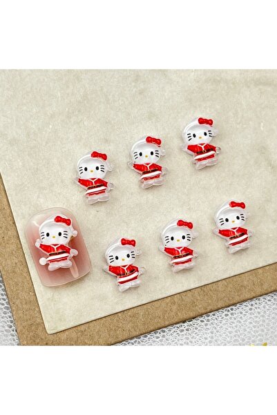Miniso 01 100 قطعة من زينة أظافر عيد الميلاد - ديكور أظافر ثلاثي الأبعاد سانتا، هالو كيتي وكورومي، فن أظافر كرتوني لطيف