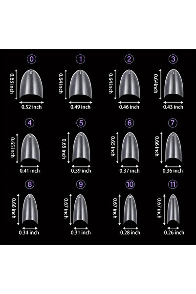 Choice 240 قطعة من ملصقات الأظافر الأكريليكية على شكل لوز طويل من HOTWAY - مل...
