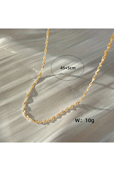 Choice AXL70128 قلادة سلسلة رفيعة ذهبية اللون رائعة للنساء بتصميم بسيط وسلسلة...