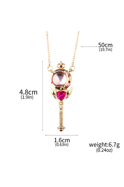 Miniso N01081-04 5 قطع/مجموعة قلادة أنمي لطيفة على شكل قمر تسوكينو أوساجي للنساء والفتيات قلادة سحرية مطلية بالمينا على شكل كرتون