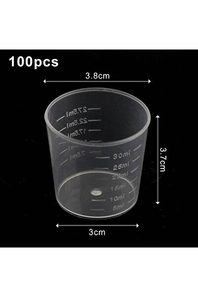 Choice 100pcs cups 20/100pcs Transparent Plastic Measuring Cups Disposable Li...