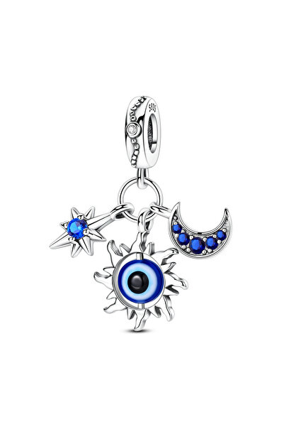 Choice KTC1641 100% حقيقية 925 فضة استرلينية قلادة نجمة الشمس القمر سحر الخرز...