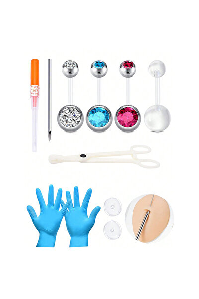 Choice طقم ثقب البطن على شكل قضيب منحني H 14G 1.6 مم، حلقات زر السرة والجرس، ...