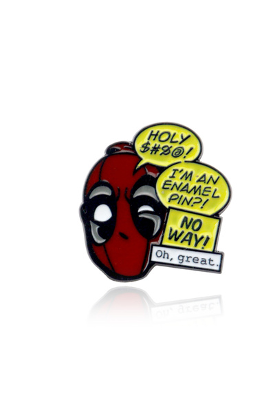 Choice دبوس قميص مطبوع عليه شخصية ديدبول الكرتونية P261، دبابيس مطلية بالمينا...