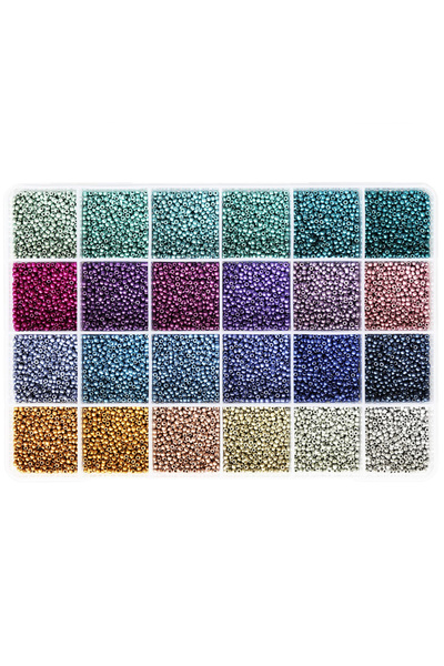 Choice1 3mm 5760Pcs 5760Pcs 3mm Glass Seed Beads for Bracelets Making, 24 Col...