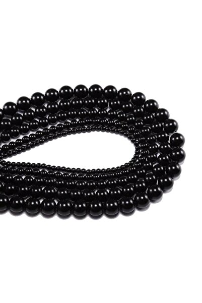 Choice3 8mm black Smooth Black Agates Natural Stone Beads For Jewelry Making ...