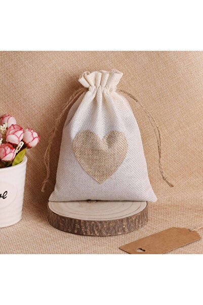 Choice 8x10 سم 2 بيج 10 قطع/مجموعة أكياس من الكتان والجوت بنمط قلب 8x10 10x14...