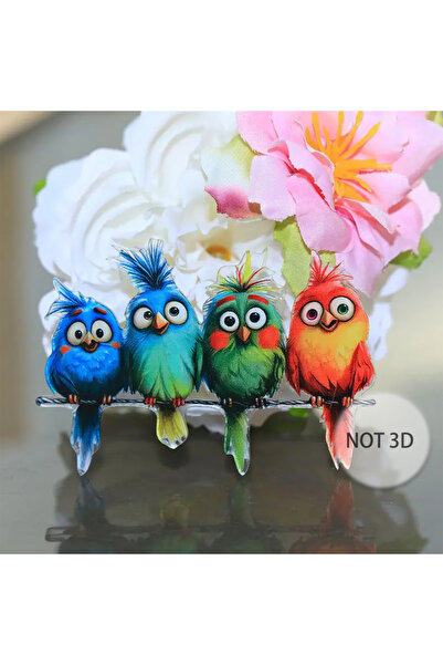 Choice بروشيه أكريليك ثنائي الأبعاد بألوان زاهية، مزين بالزهور ورمز السلام، م...