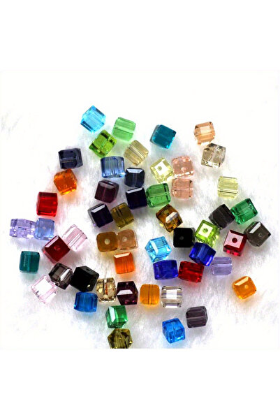 Choice S 020 50 قطعة 6 مم خرز زجاجي مكعب ملون فواصل إكسسوارات سحرية لصنع المج...