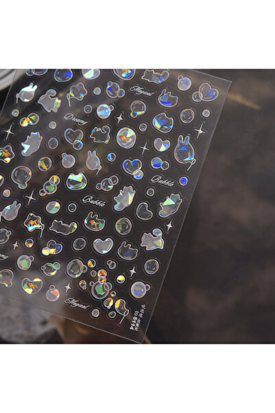 NAILFYOU TO5114 فقاعات سحرية على شكل سمكة ذهبية وأرنب وقطة وهريرة صغيرة وفقاع...