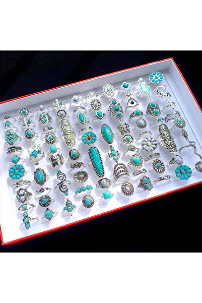 Choice 20 قطعة من خواتم حجر الفيروز البوهيمي للنساء والرجال بتصميم مختلط مجوهرات عصرية عتيقة للحفلات