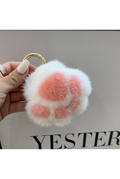 Choice 9 Trendy Cute Cat Paw Plush Keychain Bag Pendant Combo Made of Soft Im...